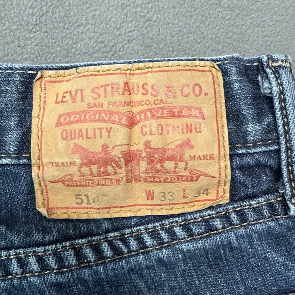 VTG Levis 514 Jeans Mens 33x34 Blue Slim Straight Y2K 100%‎ Cotton Denim